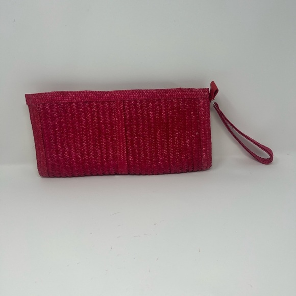 Red rattan zipped wristlet - Picture 2 of 8